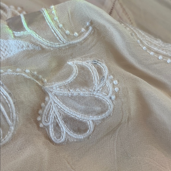 ANTHROPOLOGIE Cream Ivory Floral Embroidered Blouse Top 1X Dressy - Picture 12 of 15
